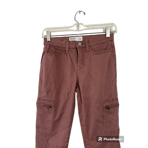 PANTS  Mudd  Utility  Skinny Stretch Mauve Junior's  Sz 1 Zippered Pockets - Picture 3 of 10